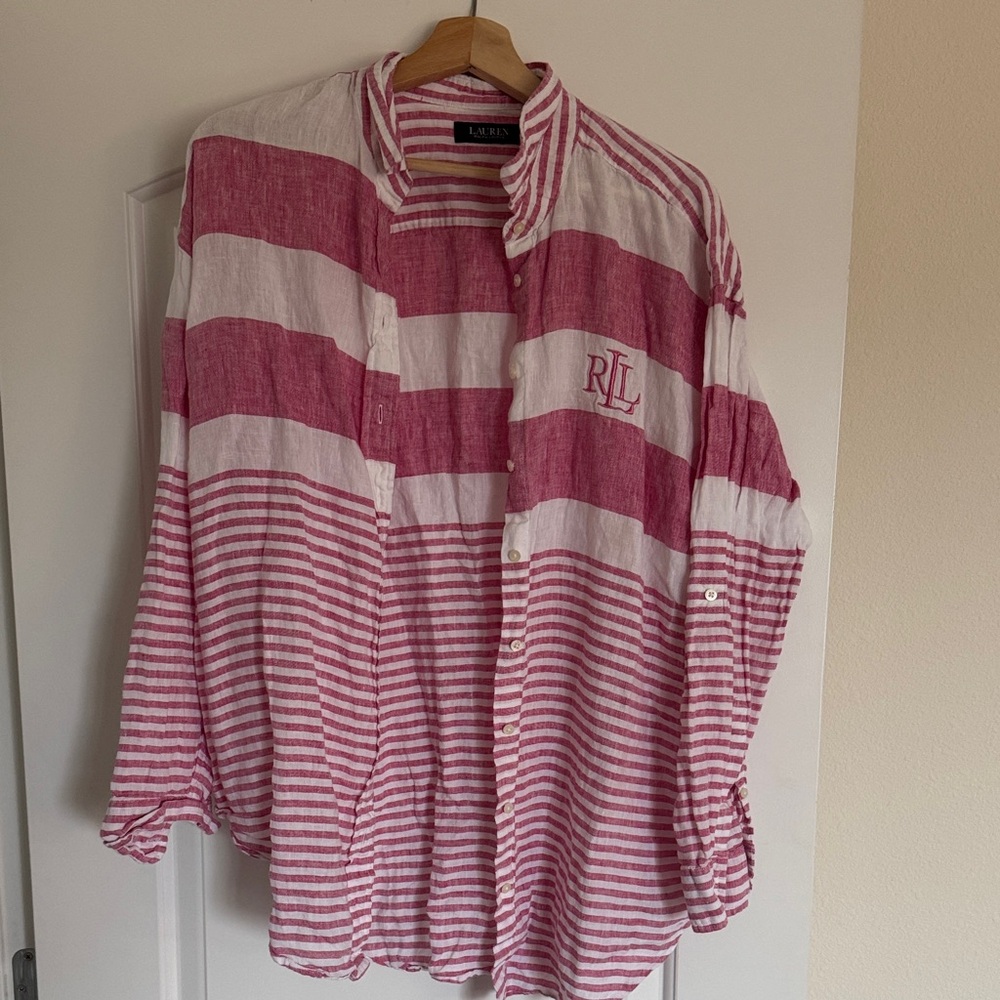 Polo by Ralph Lauren Red and White Striped Top